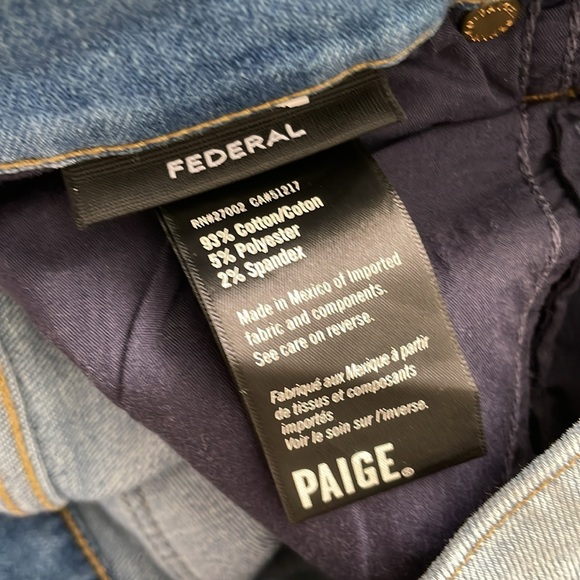 Paige Slim Straight Federal Denim - Picture 7 of 9